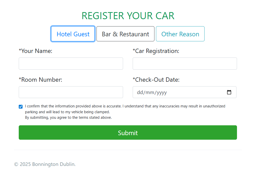 Register Your Car Screenshot